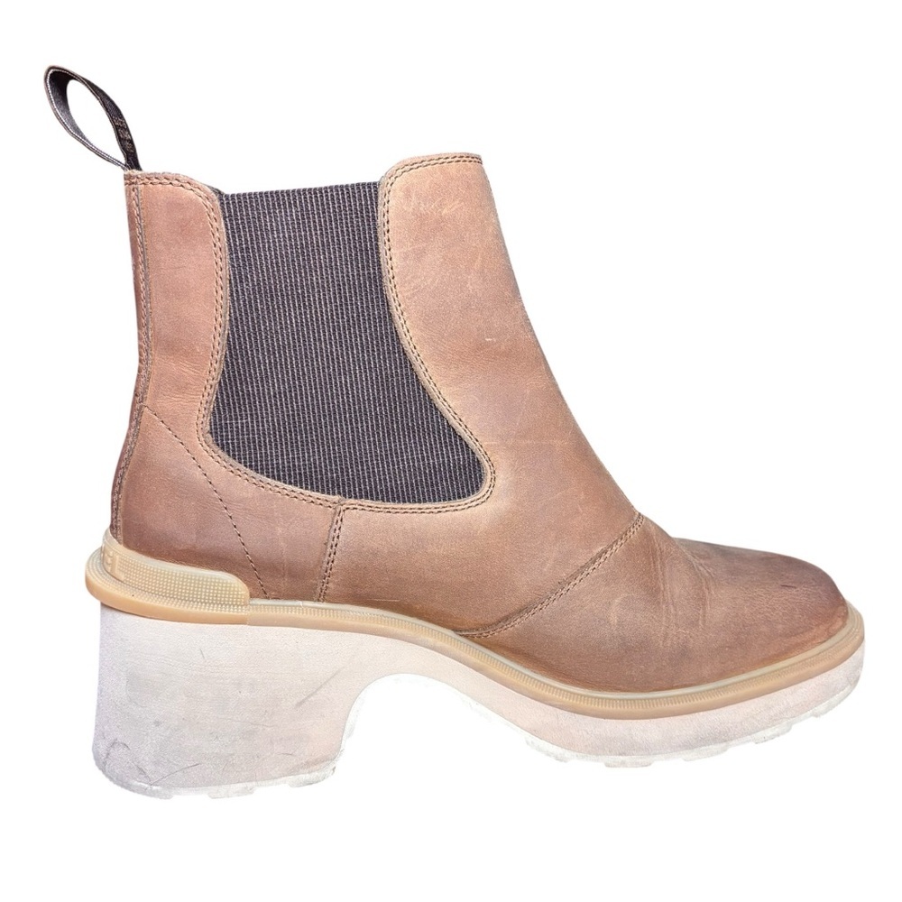 Sorel Hi-Line Chunky Heel Chelsea Boots in Umber/Ceramic – Women’s Sz 10 - Picture 3 of 11